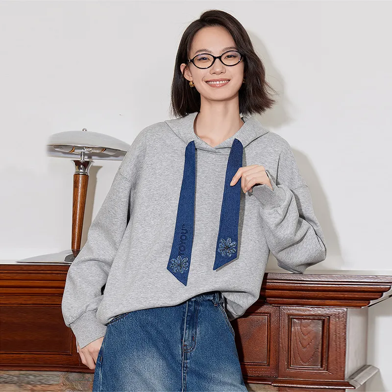 Initial Language x CHAHUASHILIANMING Sweatshirt Women's Heather Gray-2