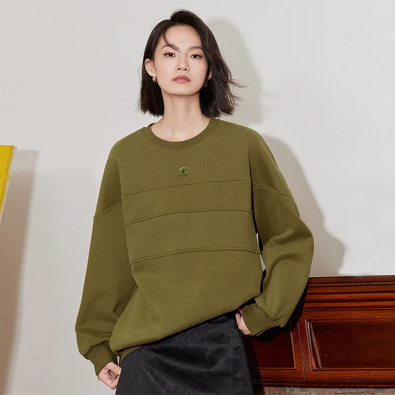 Initial Language x CHAHUASHI LIANMINGKUAN Sweatshirt Artistic Top Women's-13