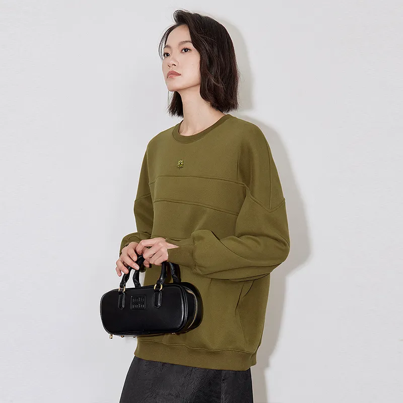 Initial Language x CHAHUASHI LIANMINGKUAN Sweatshirt Artistic Top Women's-15