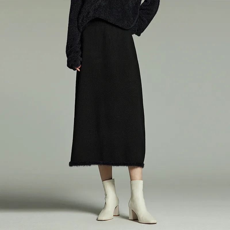 Initial Language Knit Long Skirts Women's-8