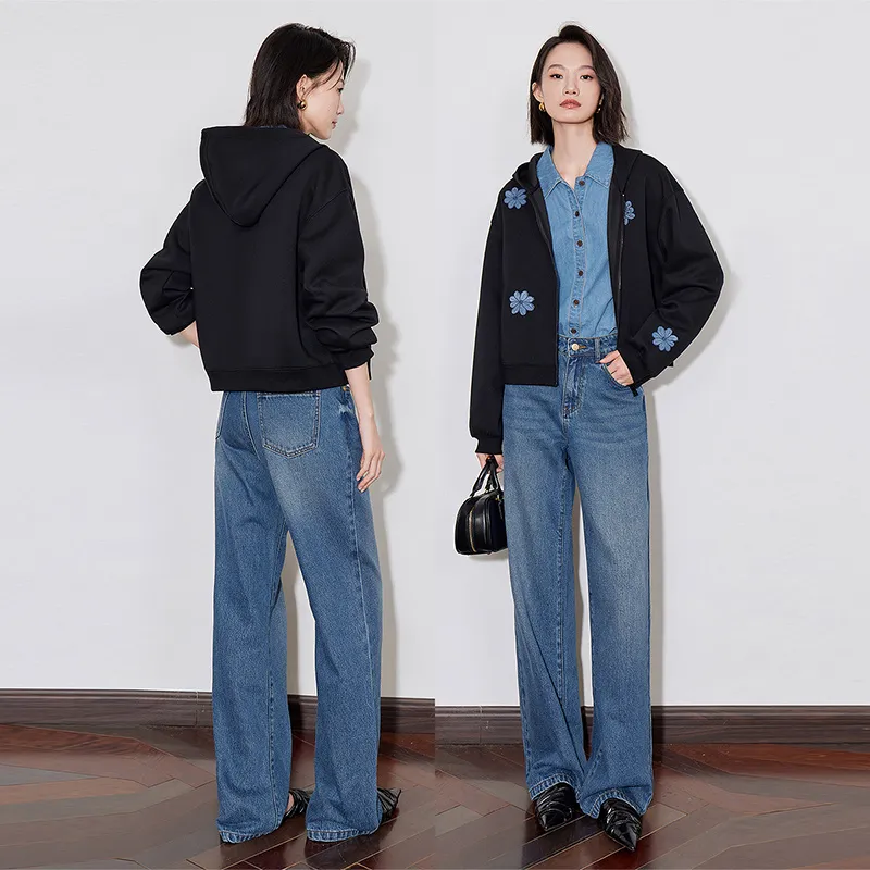 Initial Language x CHAHUASHILIANMING Cropped Coats Women's Black-3