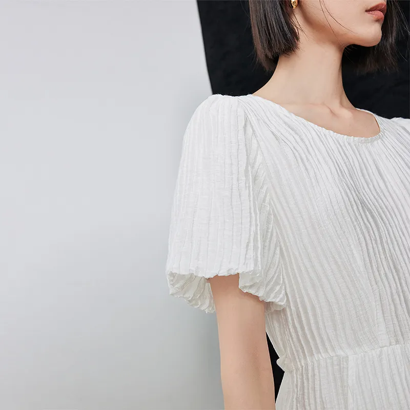 Initial Language Short Sleeved Dress Women's-2