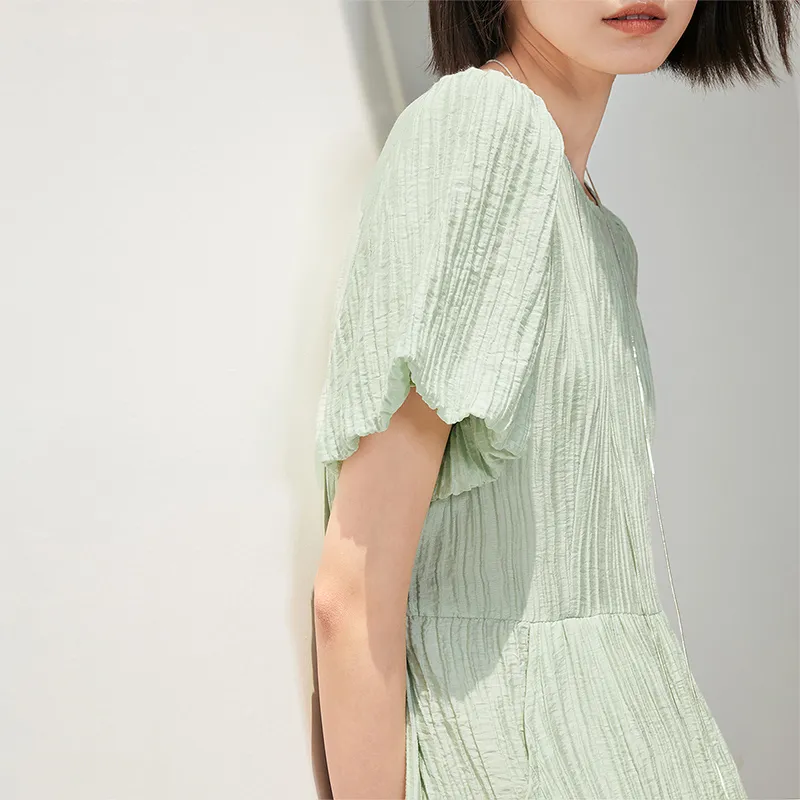 Initial Language Short Sleeved Dress Women's-6
