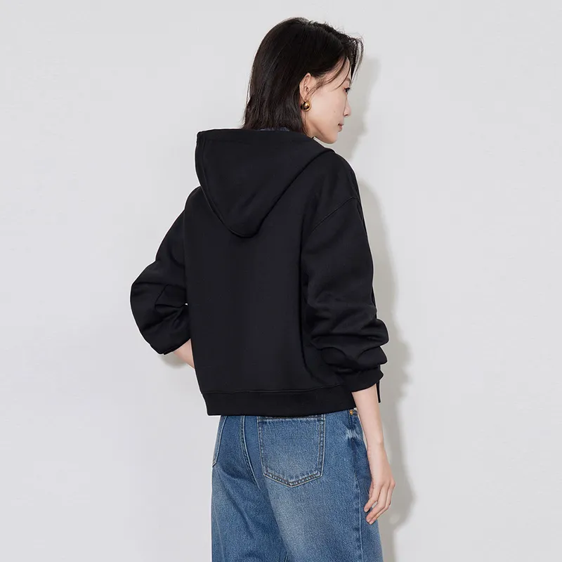 Initial Language x CHAHUASHILIANMING Cropped Coats Women's Black-4