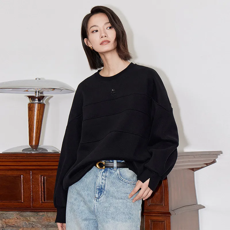 Initial Language x CHAHUASHI LIANMINGKUAN Sweatshirt Artistic Top Women's-3
