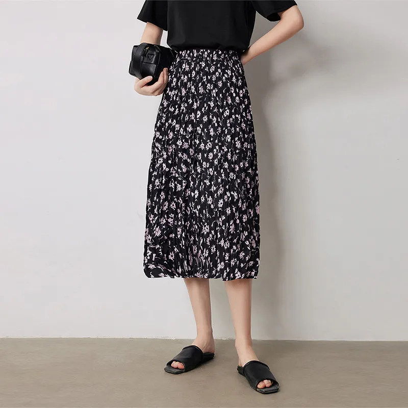 Initial Language Casual Long Skirts Women's-11