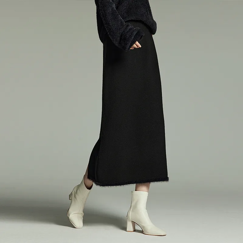 Initial Language Knit Long Skirts Women's-10