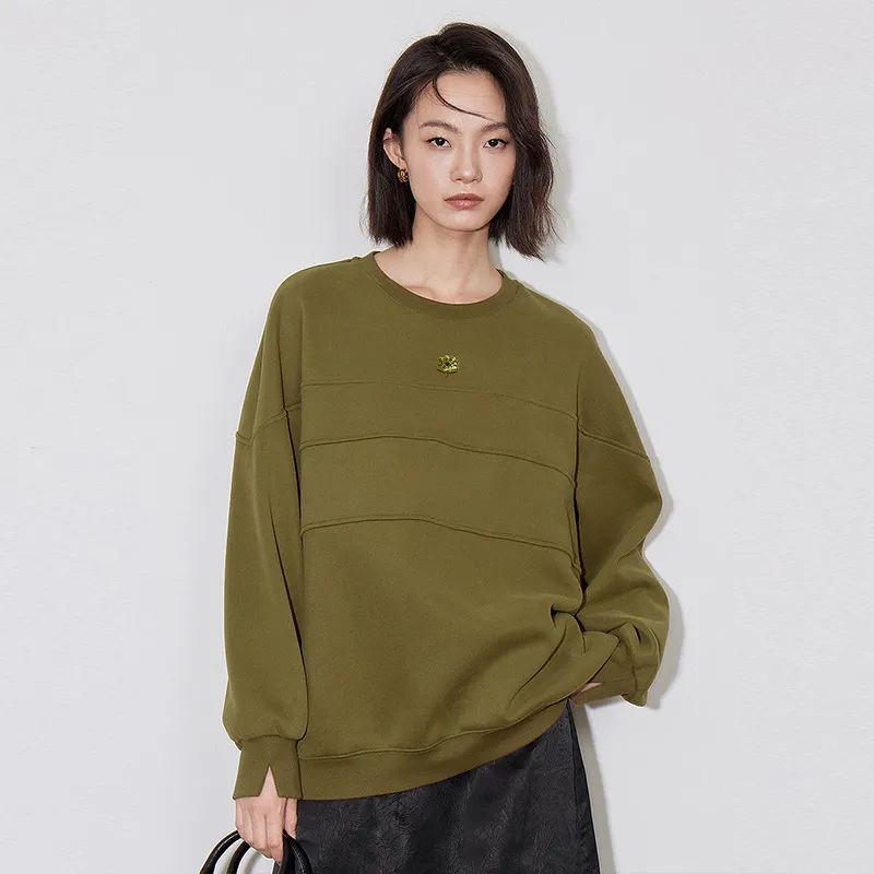 Initial Language x CHAHUASHI LIANMINGKUAN Sweatshirt Artistic Top Women's-14