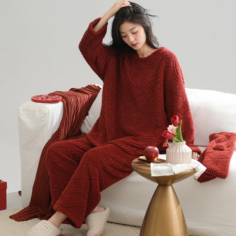 DanceBees Pajama Set Women's Red-5