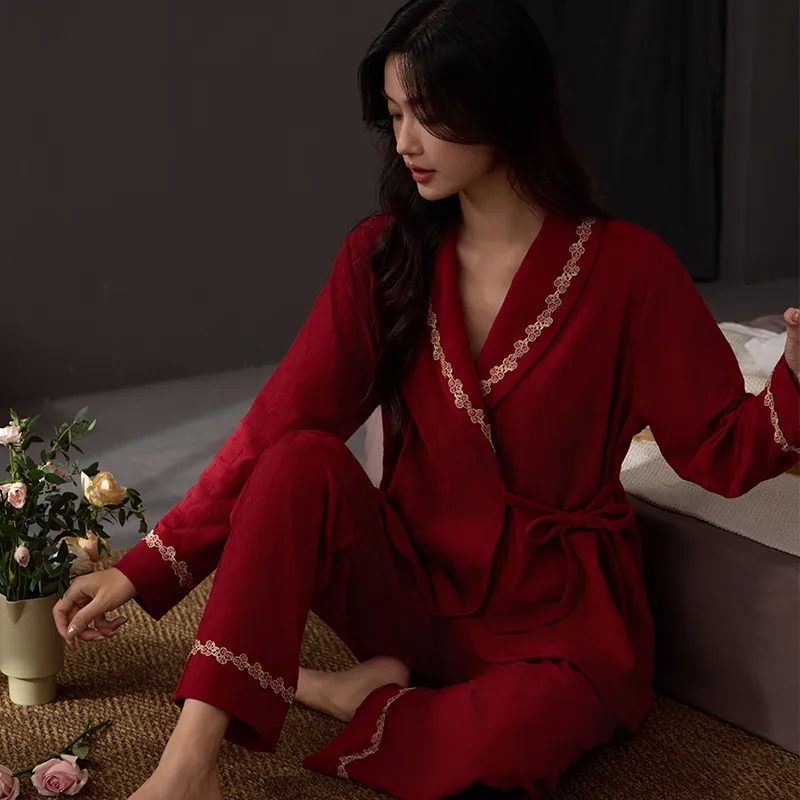 DanceBees Pajama Set Women's Red-3
