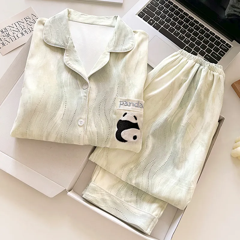 DanceBees Pajama Set Women's Light Green-2