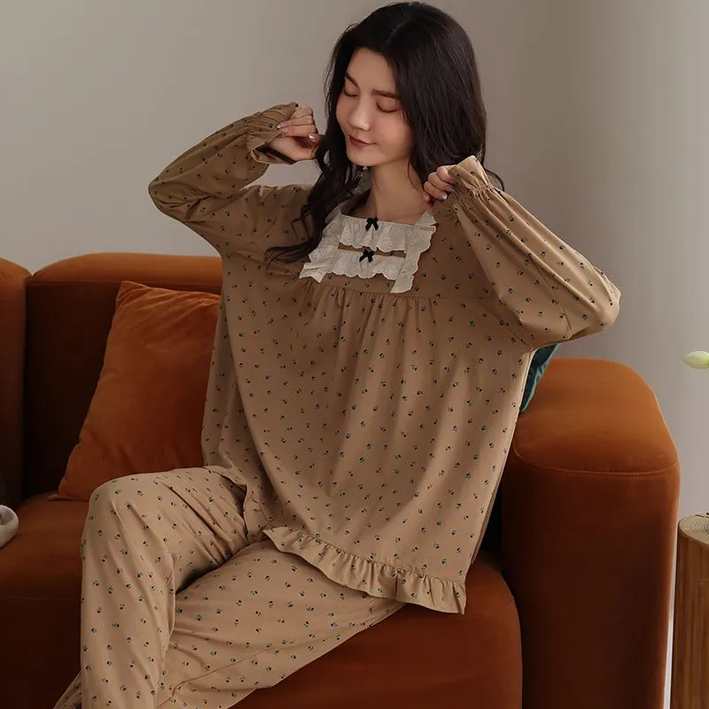 DanceBees Pajama Set Women's Brown-3