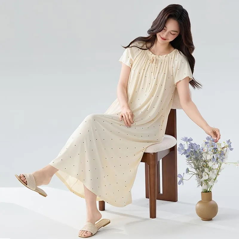 DanceBees Nightgown Women's Beige-3