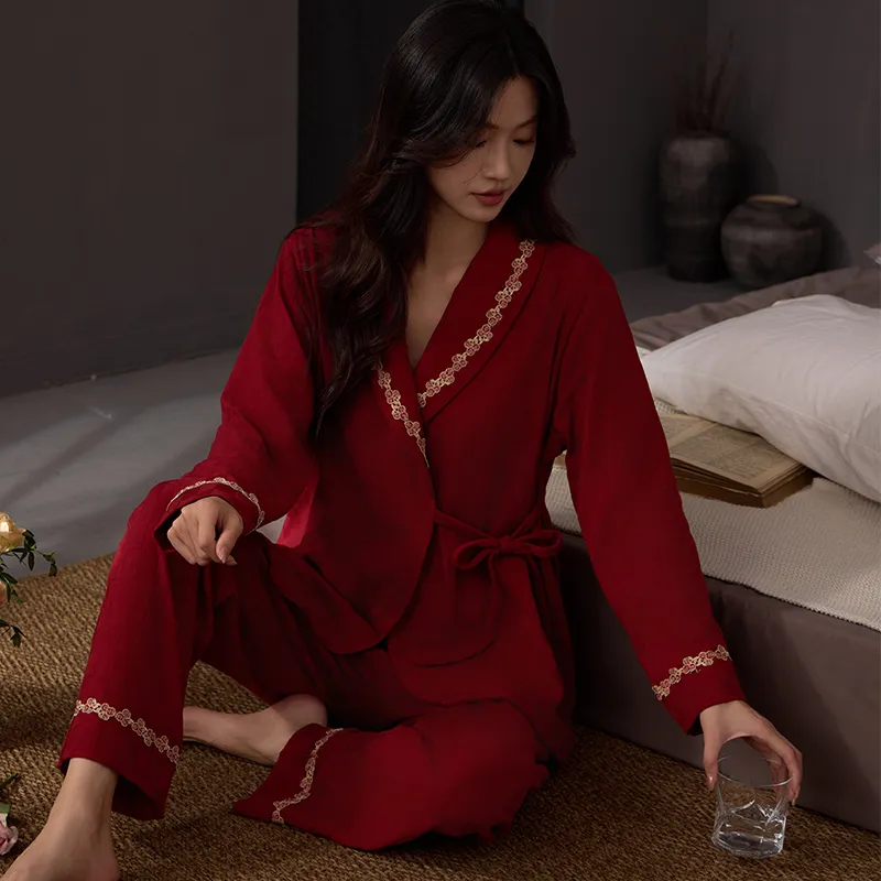DanceBees Pajama Set Women's Red-1