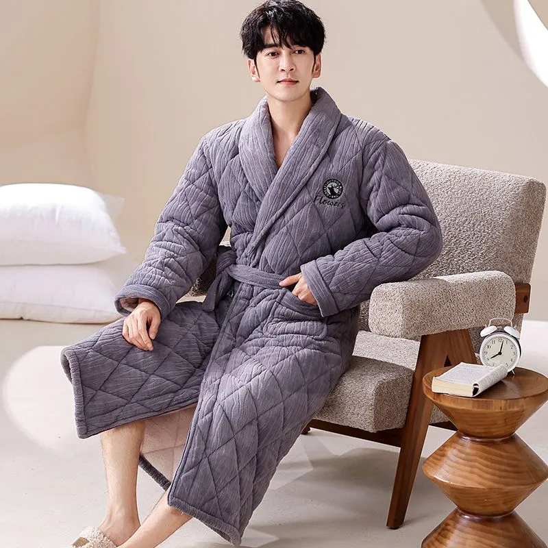 DanceBees Pajama Robe Men's Standard Color-3