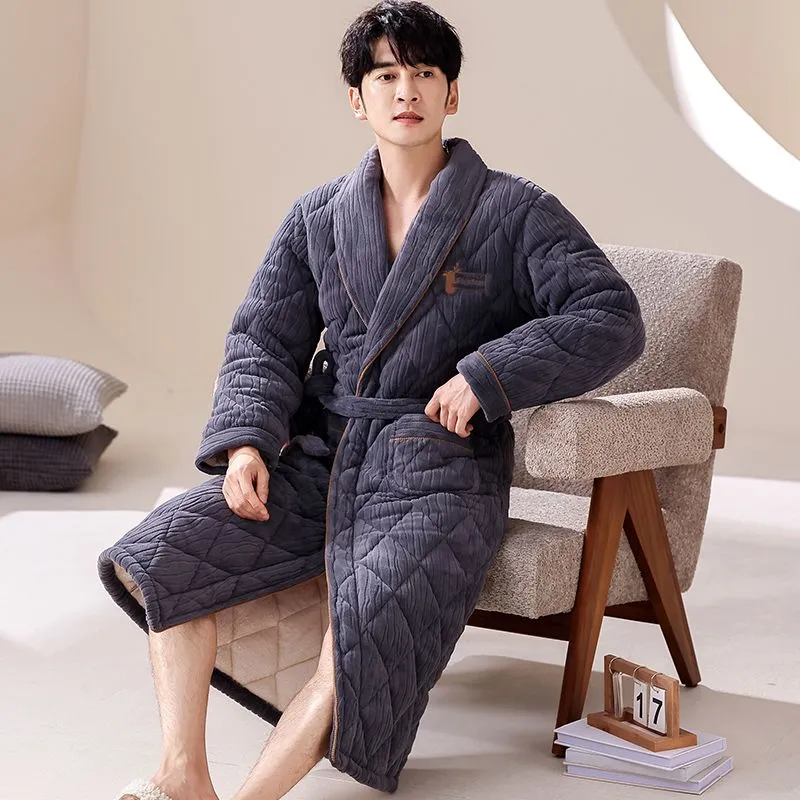 DanceBees Pajama Robe Men's Standard Color-3