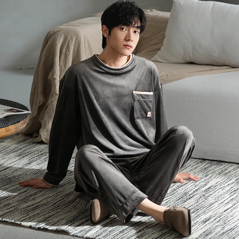 DanceBees Pajama Set Men's Dark Gray-3