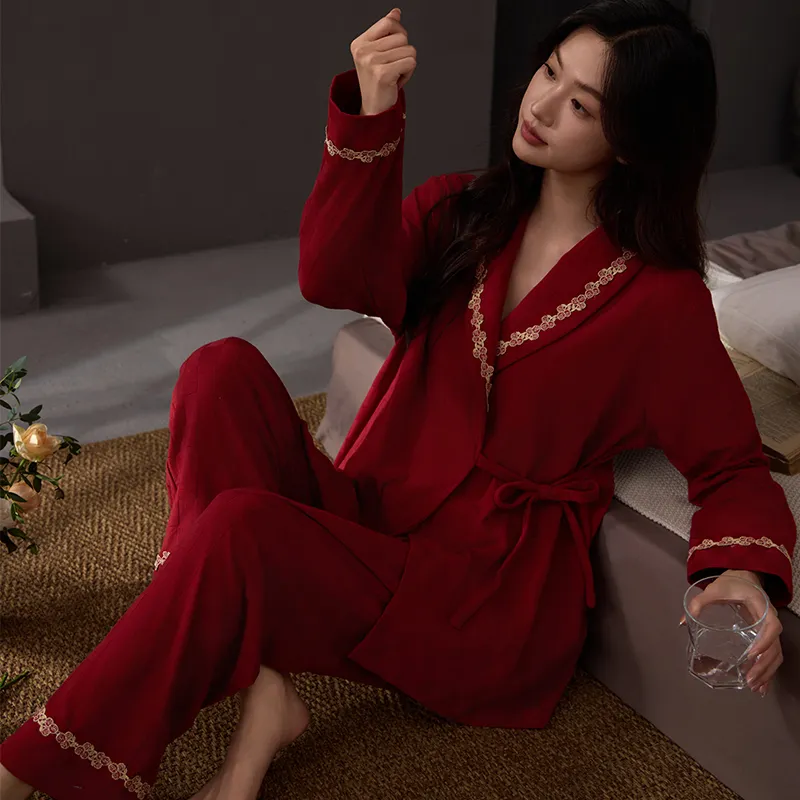 DanceBees Pajama Set Women's Red-4