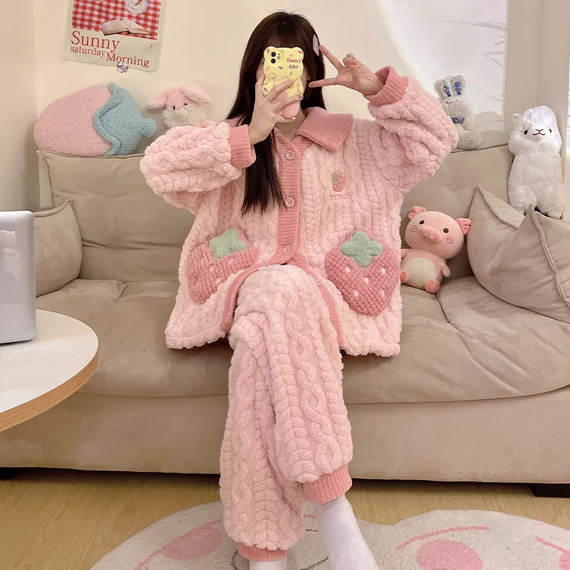 DanceBees Pajama Set Women's Pink-1