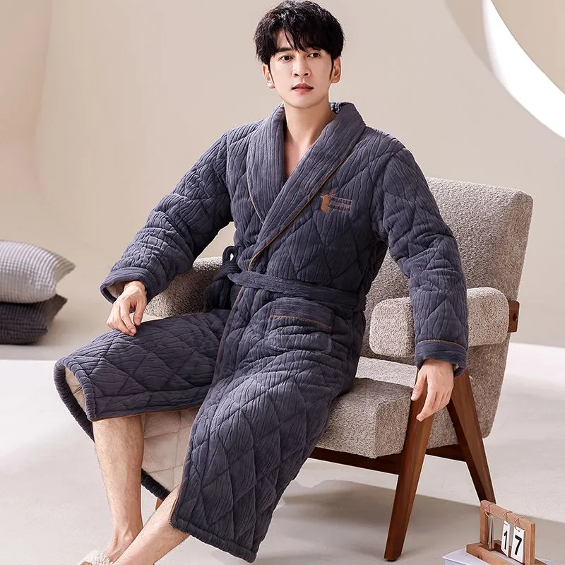 DanceBees Pajama Robe Men's Standard Color-4