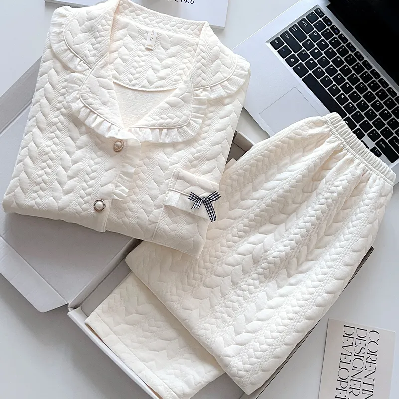 DanceBees Pajama Set Women's White-2