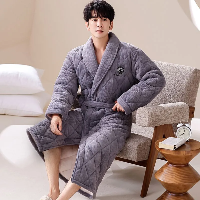 DanceBees Pajama Robe Men's Standard Color-4
