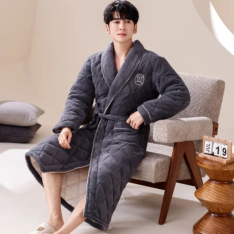 DanceBees Pajama Robe Men's Standard Color-3