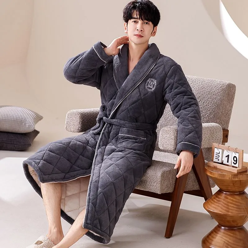 DanceBees Pajama Robe Men's Standard Color-2