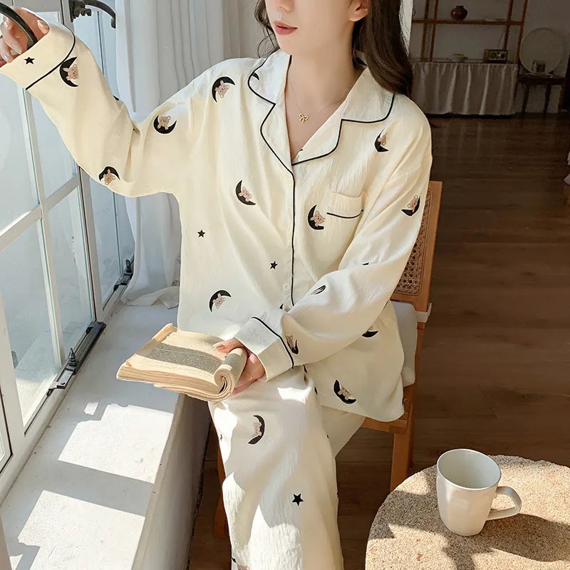 DanceBees Pajama Set Women's Milk White-3