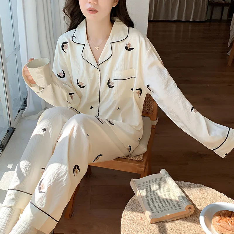 DanceBees Pajama Set Women's Milk White-4