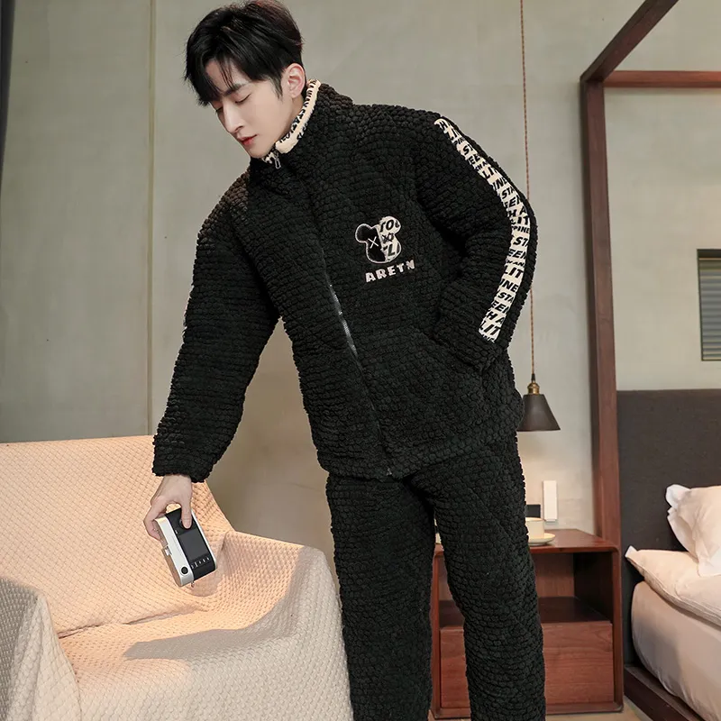DanceBees Pajama Set Men's Black-4