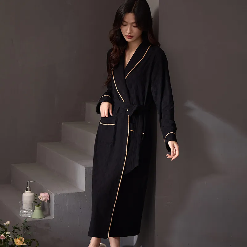 DanceBees Pajama Robe Women's Black-4