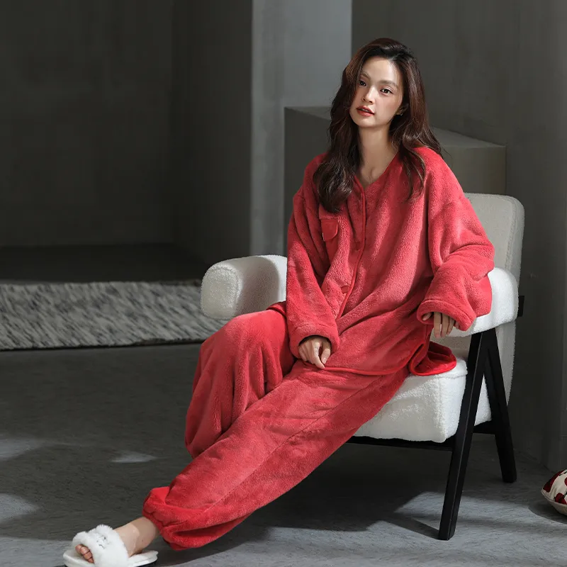 DanceBees Pajama Set Women's Red-1