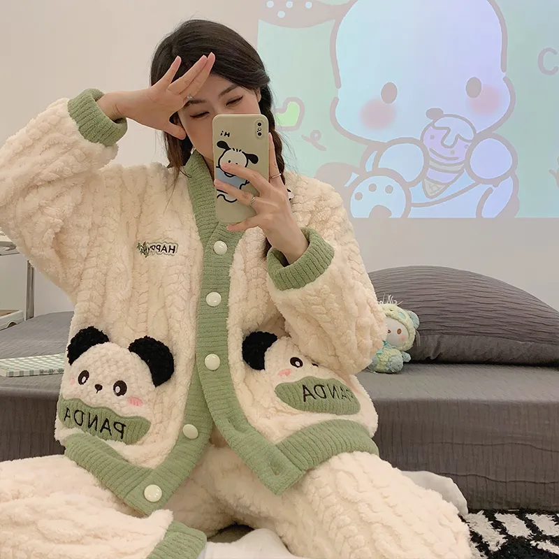 DanceBees Pajama Set Women's Light Green-5