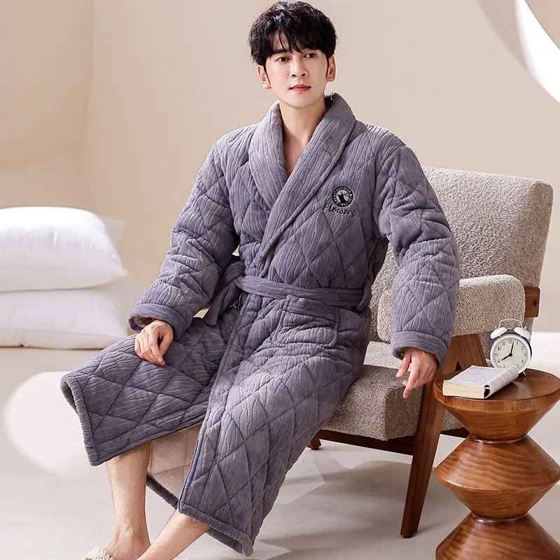 DanceBees Pajama Robe Men's Standard Color-2