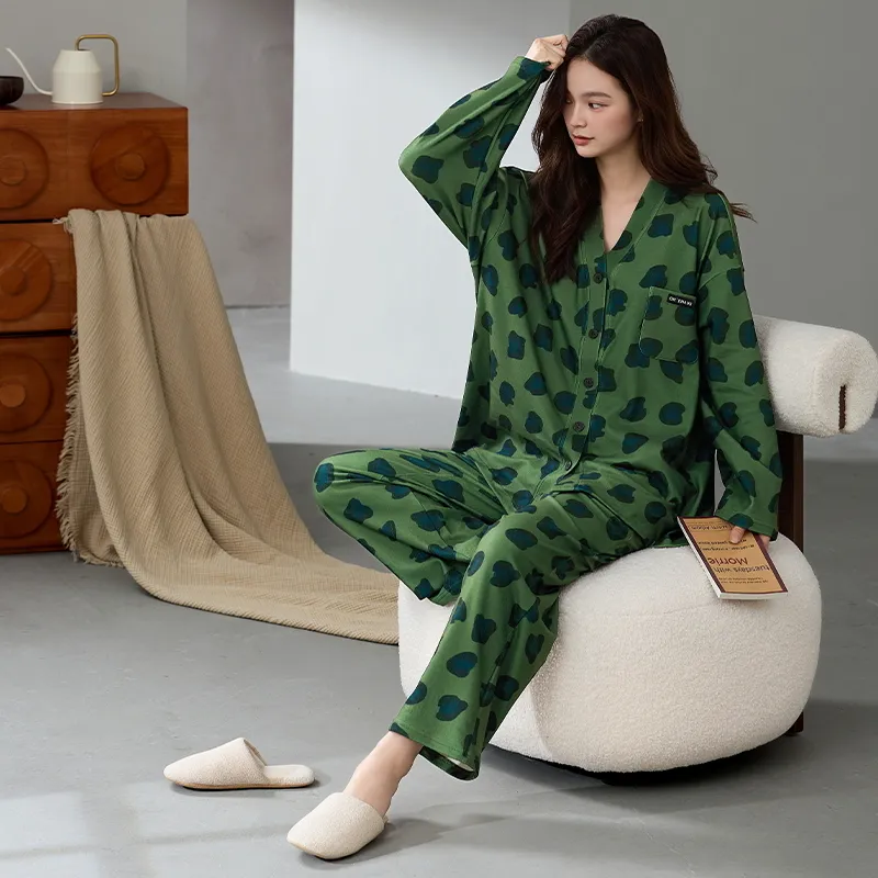 DanceBees Pajama Set Women's Green-1