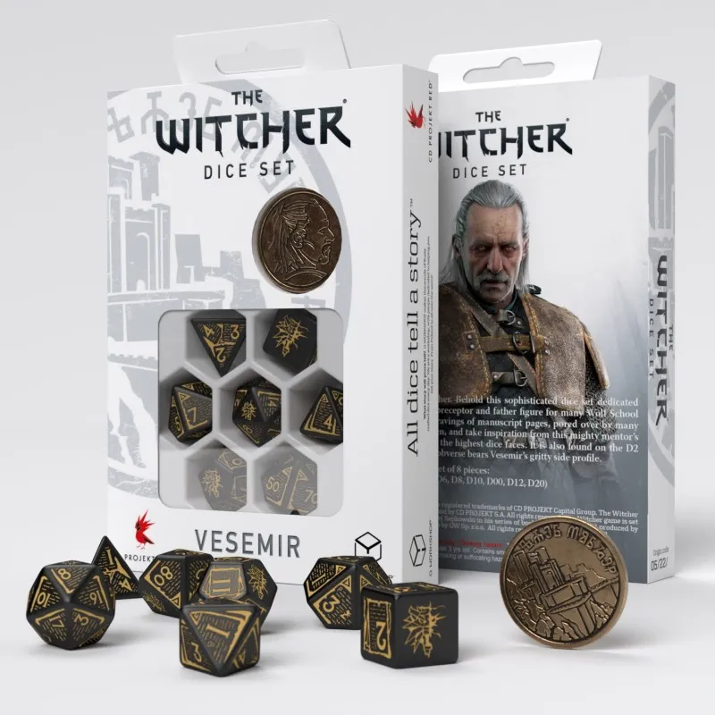 Q WORKSHOP The Witcher Dice Set. Vesemir   The Sword Master Board Games-2