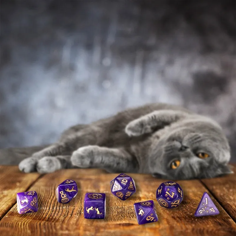 Q WORKSHOP CATS Dice Set Purrito Board Games-2