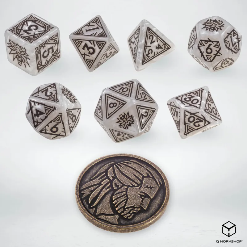 Q WORKSHOP The Witcher Dice Set. Geralt   The White Wolf Board Games-5