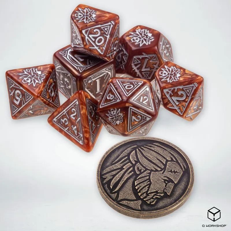 Q WORKSHOP The Witcher Dice Set. Geralt   The Monster Slayer Board Games-3