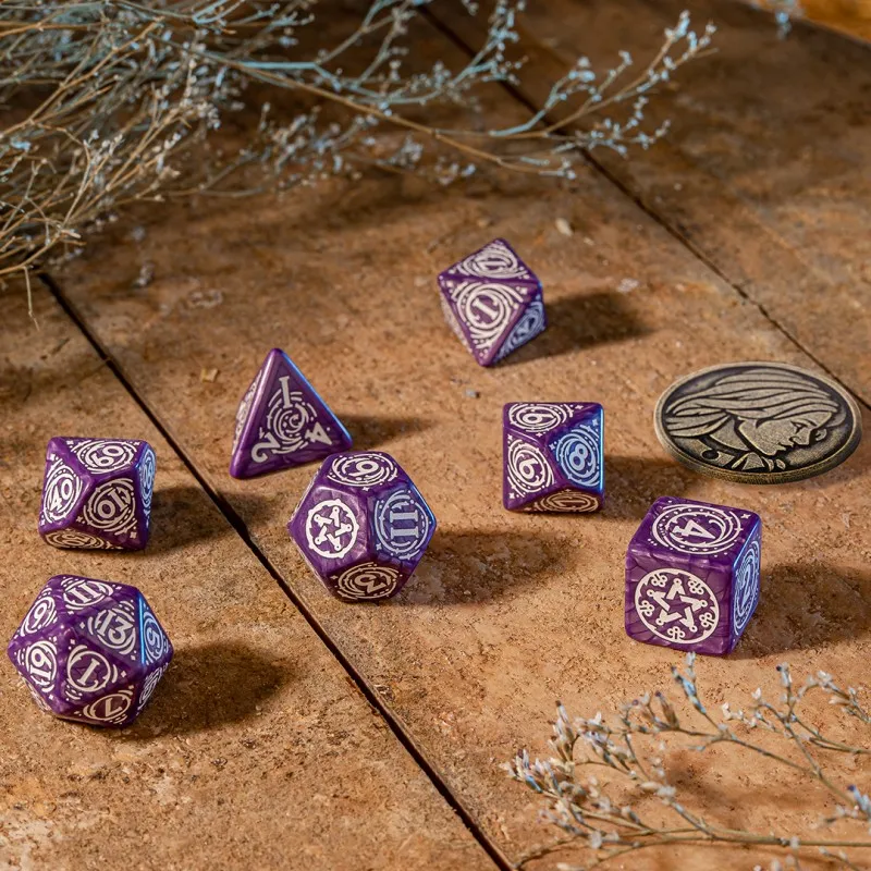 Q WORKSHOP The Witcher Dice Set Yennefer Lilac And Gooseberries Board Games-4
