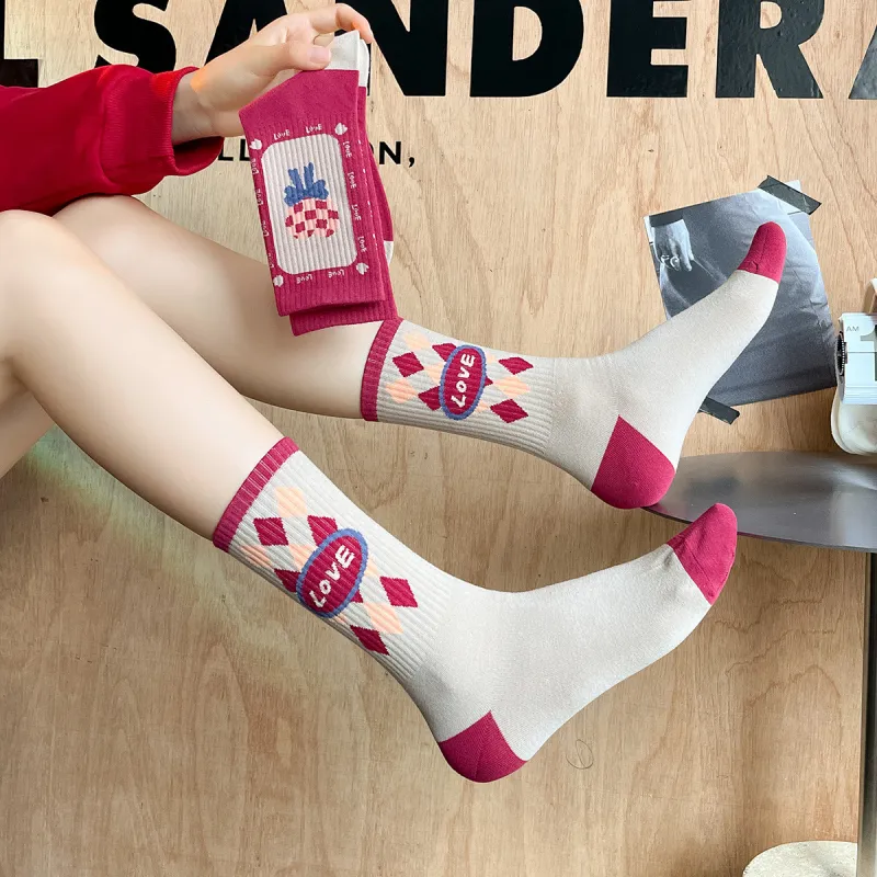 MIZU Mid Calf Socks Women's 5 Pack Mixed Color-2