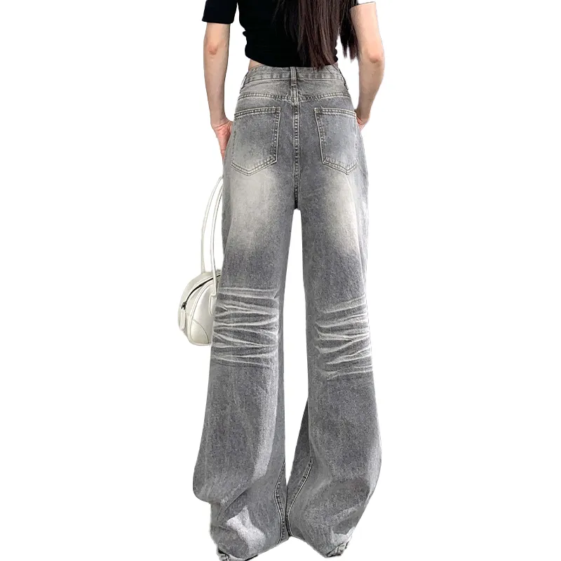 ZNZX Jeans Women's Light Gray Pants-1