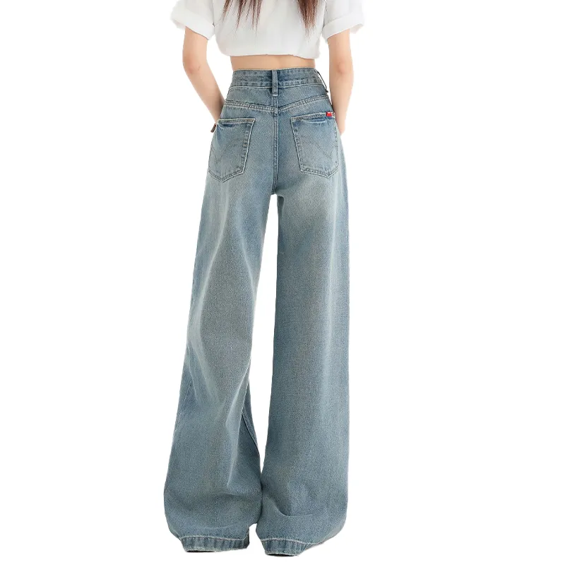 ZNZX Universal For All Seasons Jeans Loose Fit Unisex Denim Blue-1