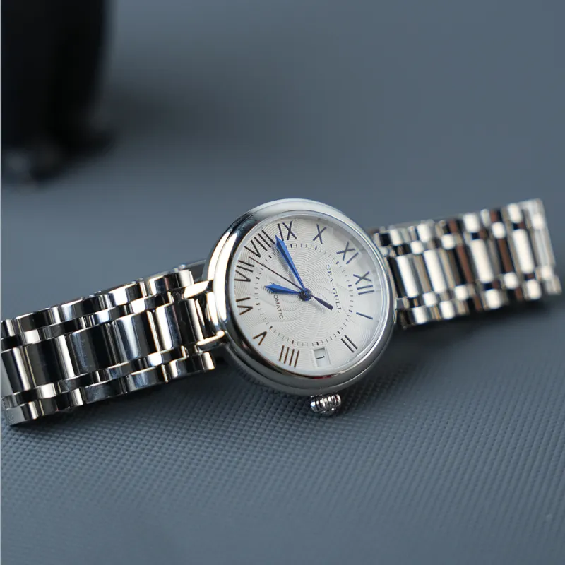 Sea Gull Automatic Mechanical Movement Steel Strap Watch Women's Watch White Dial-11