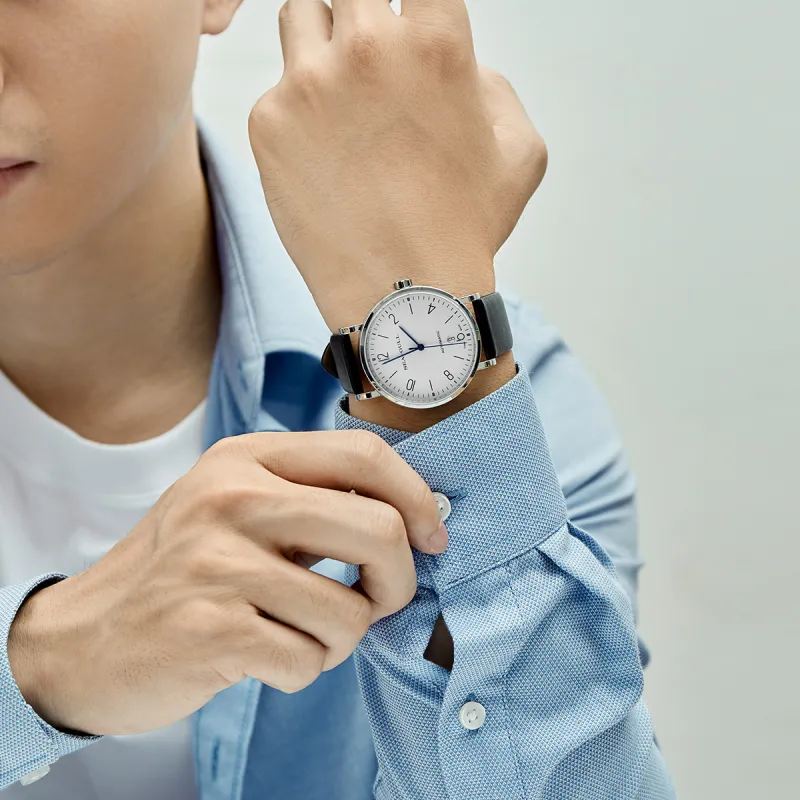 Sea Gull Automatic Mechanical Movement Genuine Leather Strap Watch Men's Watches White Dial-7