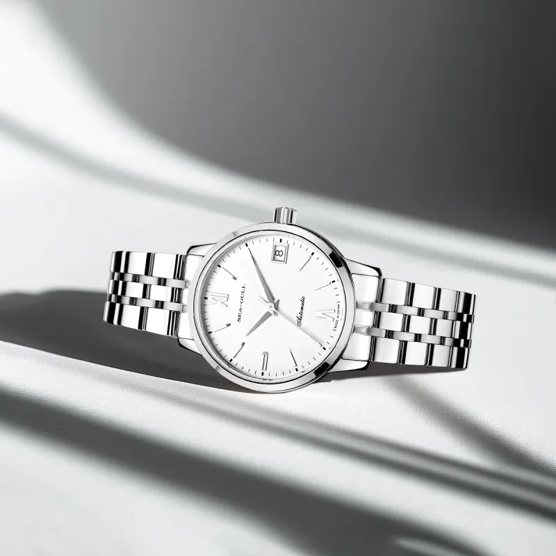 Sea Gull National Automatic Mechanical Movement Steel Strap Watch Women's Watch White Dial-5