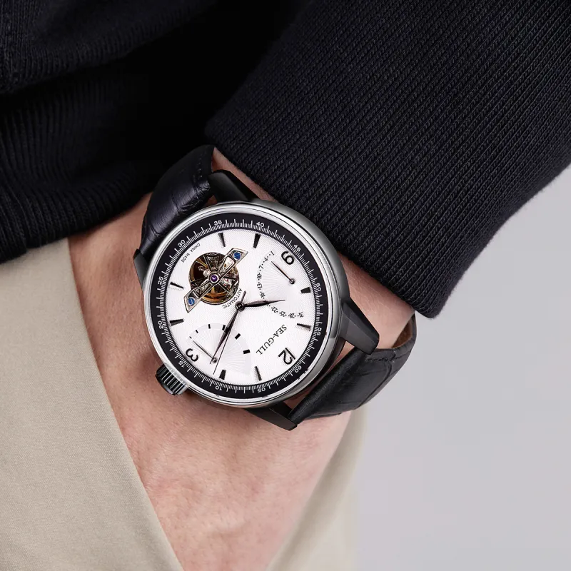 Sea Gull LE BRASSUS Automatic Mechanical Movement Watch Men's Watches Black Dial-28