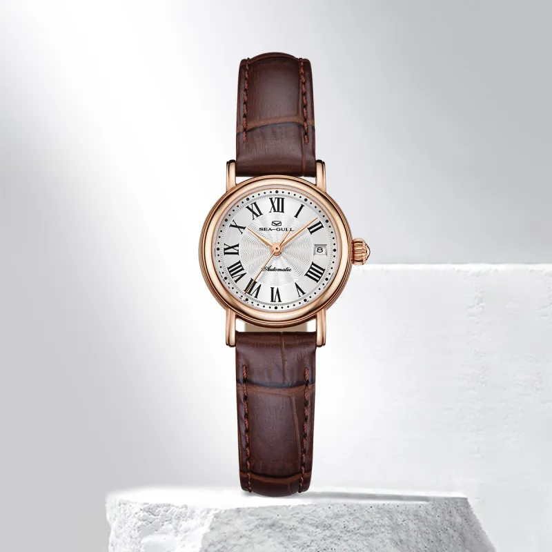 Sea Gull National Gull Xiao Linglong Automatic Mechanical Movement Genuine Leather Strap Watch Women's Watch White Dial-5