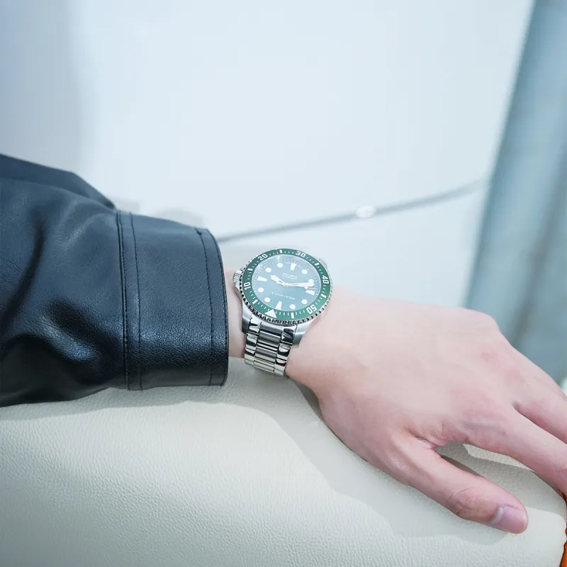 Sea Gull Ocean Series Automatic Mechanical Movement Steel Strap Watch Men's Watches Green Dial-11